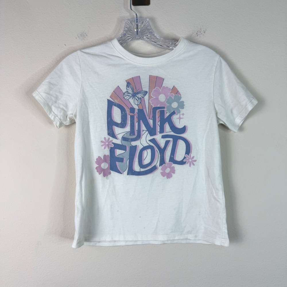 Hybrid Pink Floyd T-Shirt Girls XL 14/16 Graphic Band Tee Retro Butterfly FLAW